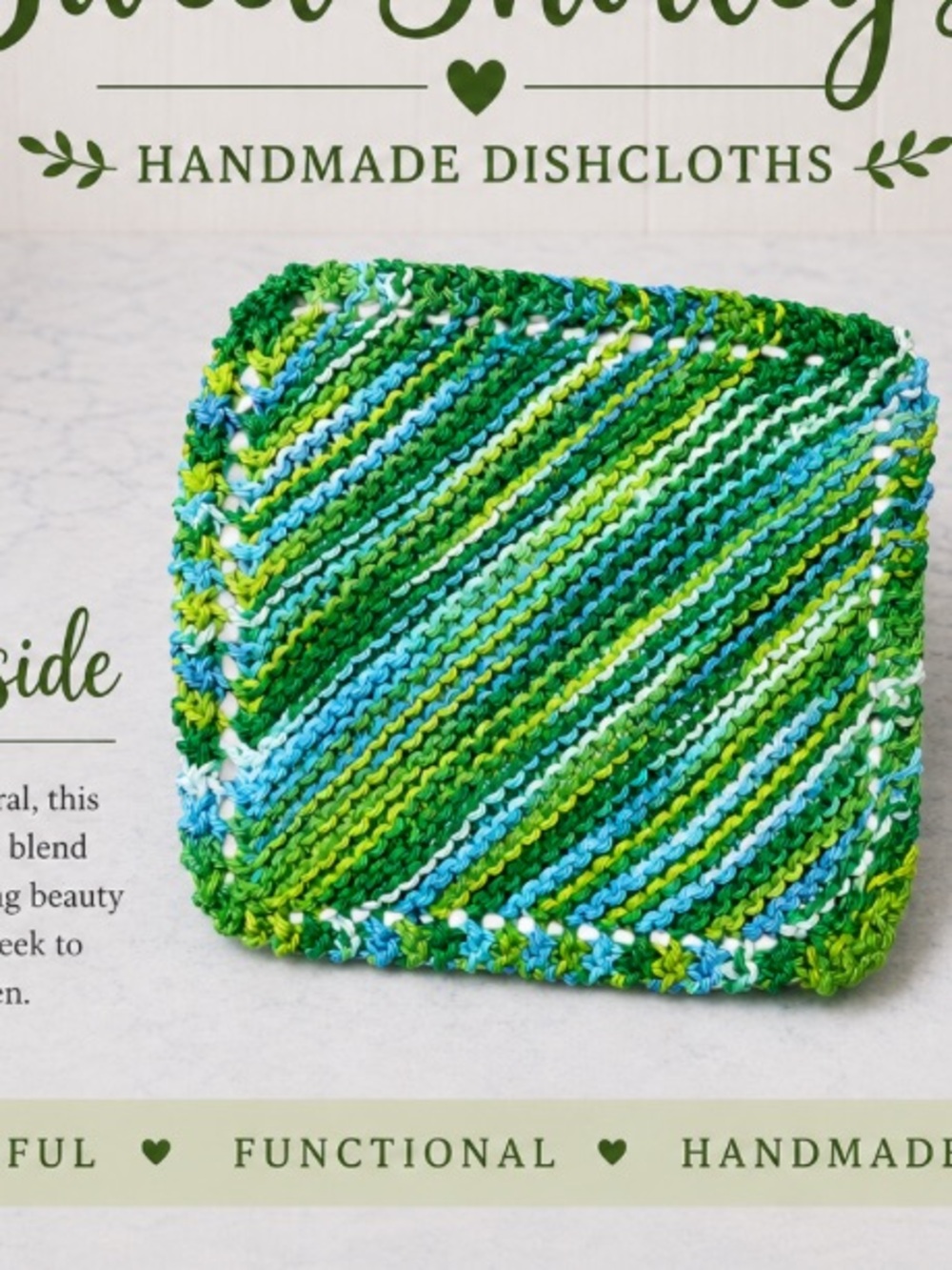 Bundle of 3 “Creekside” Sweet Shirley Dishcloths